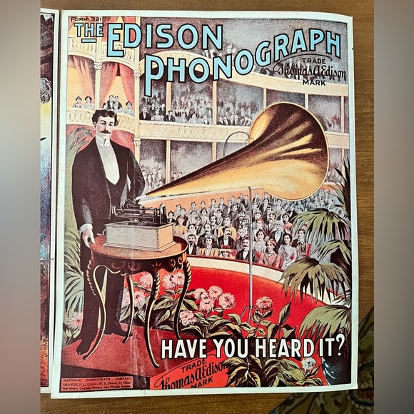 3 Edison Phonograph Posters - Picture 2 of 9